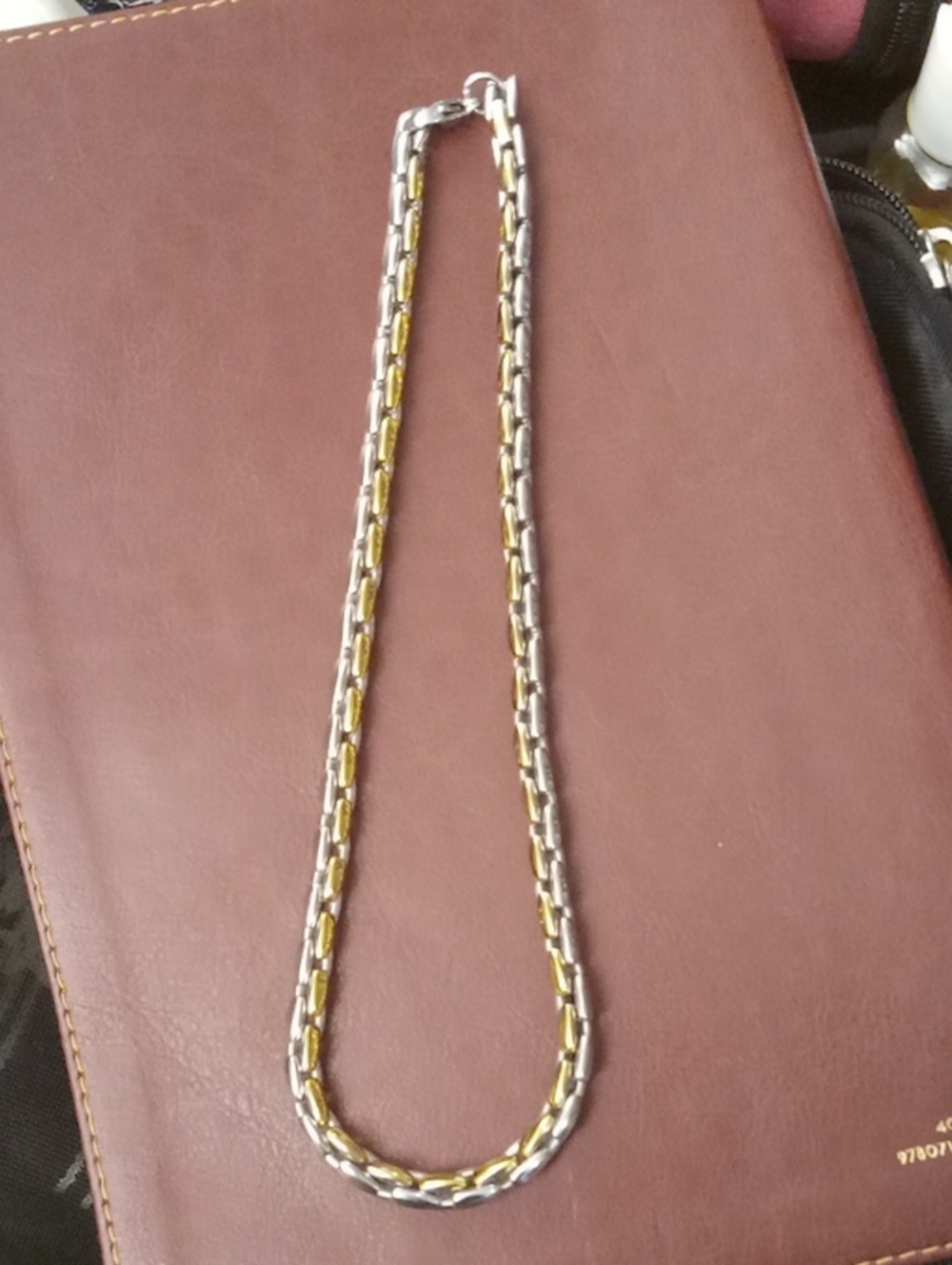 Two-Tone Silver and Gold Women's choke Necklace Stainless Steel